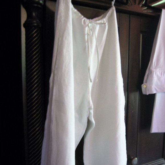 LINEN Drawstring pant with open side seams - Picture 1 of 5